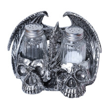 Kiplyki Gewürzregal aus Glas in Form eines gruseligen Skeletts, ideal für Halloween-Partys und als Küchendekoration, einzigartiges Geschenk
