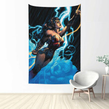 Gobelín s motivem Wonder Woman na zeď, umělecký plakát, dekorace, gobelíny do ložnice, obývacího pokoje, koleje, domácí párty, 80"x60"