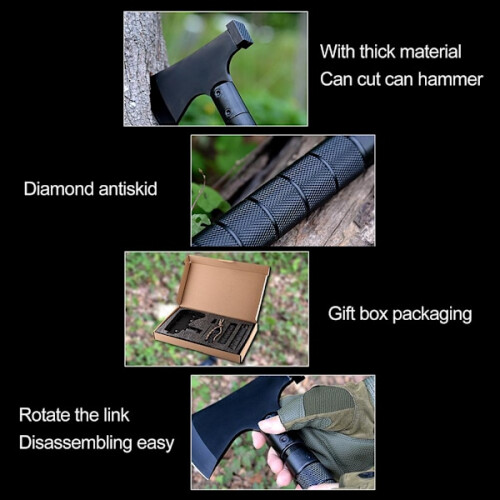 Camping Axe Foldable Portable Multi-Tool Kits Axe Axe with Sheath for Outdoor Camping Hiking Backpacking 1