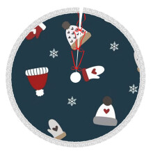 Vrolijk Kerstmis Kerstboomrok 76 cm, Winterse Feestboommat, Kerstboomrok voor Rustieke Kerstversiering