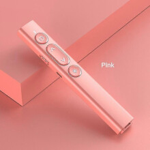 Oplaadbare draadloze presentator voor PowerPoint-presentaties (PPT) met rood licht, aanwijzer en afstandsbediening {Db} roze 1 stuk