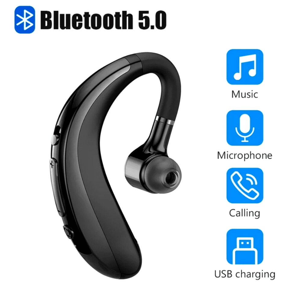 Bluetooth 5.0 Earpiece Wireless Headset Noise Cancelling Earbuds Driving Trucker 9464372784141