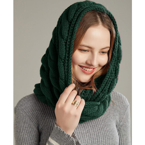Dicker, gerippter Strickschal für Damen, Winter-Schlaufe, Infinity-Schlaufe 2