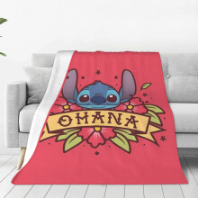 Niedliche Stitch-Flanelldecke, superweiche Fleecedecke für Damen und Herren, ideal für Couch, Sofa oder Bett, 203 x 152 cm (L-4)