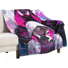 Into the Spider-Verse deken, queensize, cadeau voor meisjes en jongens, superzacht, lichtgewicht en knus flanel, 102 x 127 cm, geschikt voor alle