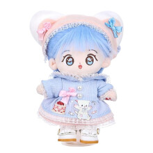 Pehmonukke lapsille, 20 cm söpö puuvillanukke, pehmeästi täytetty puettava nukke, kawaii-pehmolelut, lahjaksi nukenvaatteet