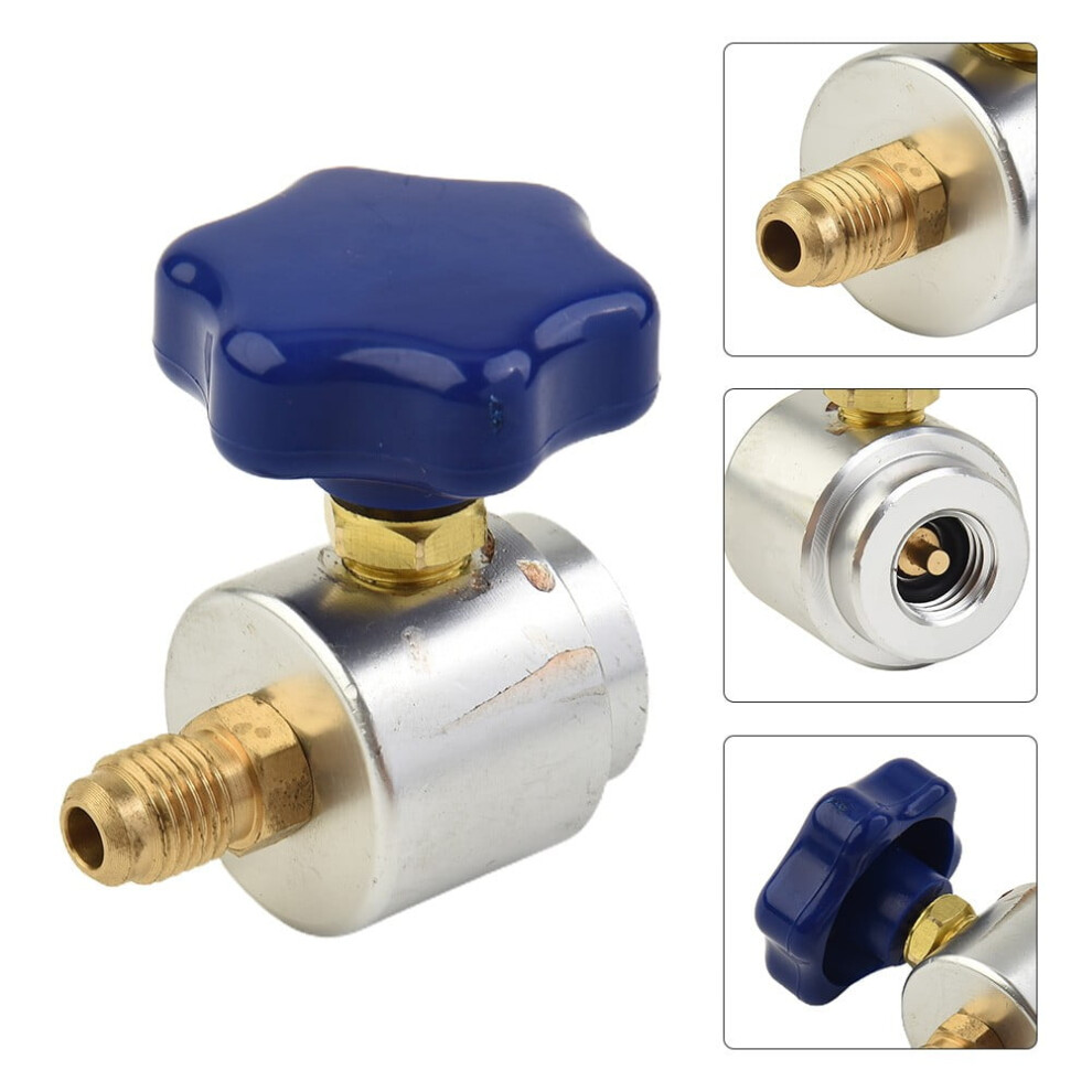 Self Sealing R134a Can Tap Valve Refrigerant Dispenser Tank Adapter For 1/4"1/2" 9464372861576