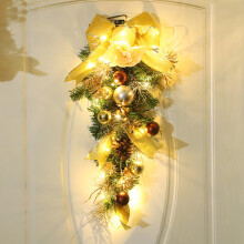 Gnobogi Classic Künstlicher Tannenzweig-Weihnachtsgirlande mit LED-Beleuchtung, 20 cm, warmweiß, für den Innen- und Außenbereich, im Angebot