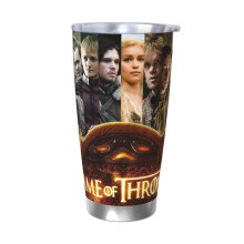 20oz Game of Thrones-Becher mit Deckel, doppelwandiger, vakuumisolierter Edelstahl-Reisebecher, robuster Thermobecher