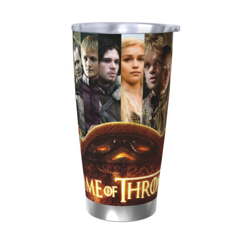 Ποτήρι Game of Thrones 20oz με καπάκι, κούπα ταξιδιού διπλού τοιχώματος με μόνωση κενού
