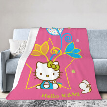 Hello Kitty deken, flanellen fleece plaid, superzacht, knus, warm, pluche beddengoed voor bank, woonkamer, slaapkamer - 50 x 40 inch - Stijl 47