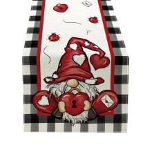 Tischläufer zum Valentinstag, 33 x 183 cm, superweich mit romantischem Herzmotiv, geeignet für Feiertage, Hochzeiten und Partydekoration
