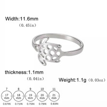 RSAMD Leuke Schildpad Ring Roestvrij Staal Dames Vingerringen Dieren Schildpad Sieraden-11-Zilver