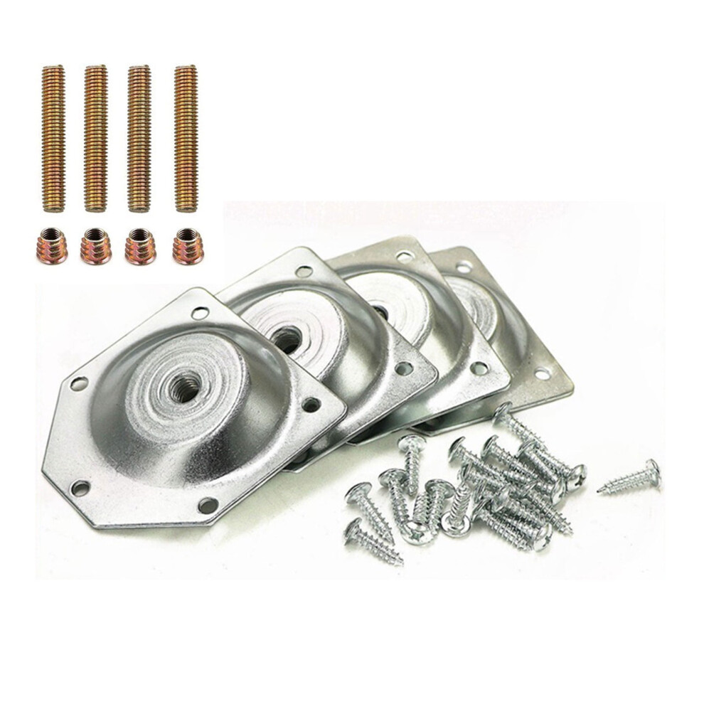 Tierpop Slope Table Feet Fixing Plate 4 Angled Sofa Legs Mounting Bracket Set With Screw 9464372863747