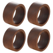 Serviettenringe, 4-teilig, aus PU-Holz, modisch und vielseitig, für Esstische, als Raumdekoration, Halter für Servietten und Ringe