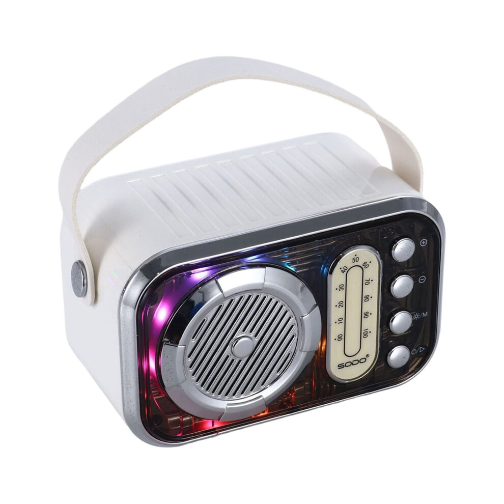 Paveos Wireless Bluetooth Stereo Punk Mechanical Handheld Wireless Subwoofer Small Stereo Bluetooth Speakers Wireless Suitable For Adults White 9464372908523