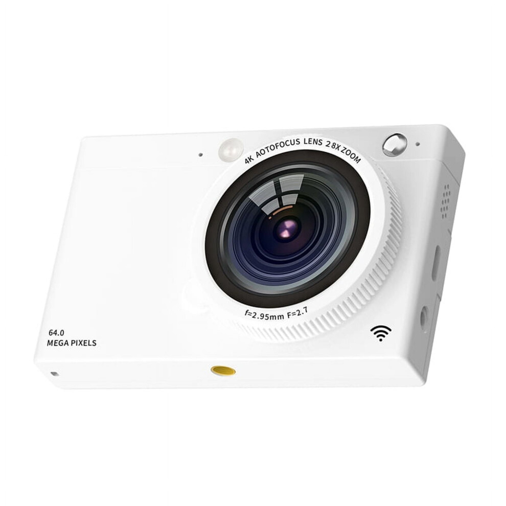 Hd Ccd Digital Camera 4K Autofocus Lens 64Mp Digital Video Camera 28X Zoom Compact Point And Beauty Camera White 9464372908646