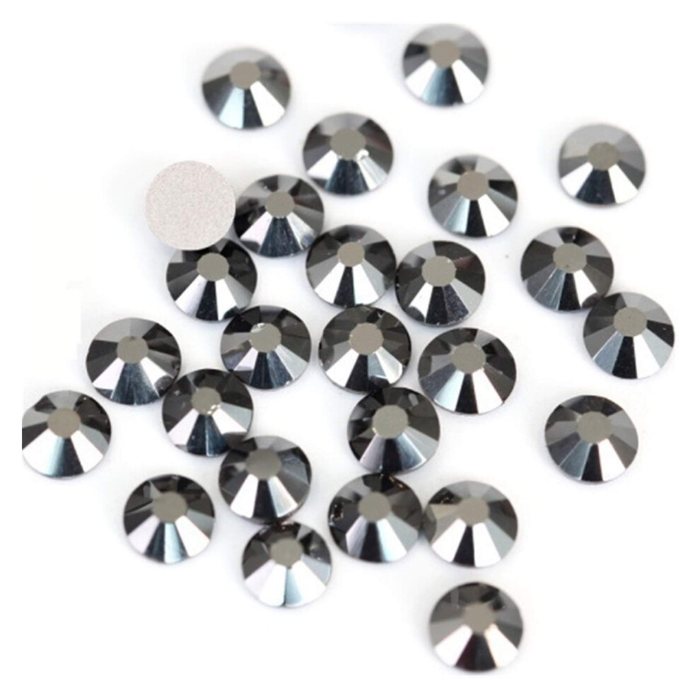 SS30 Hematite Glass Rhinestones Non Hotfix Crystal Flatback 288pcs for Nail Art Decorations
