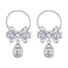 ZHENYANGli Schmuck Ohrringe aus Zirkonlegierung mit Schleife, attraktive Damenohrringe