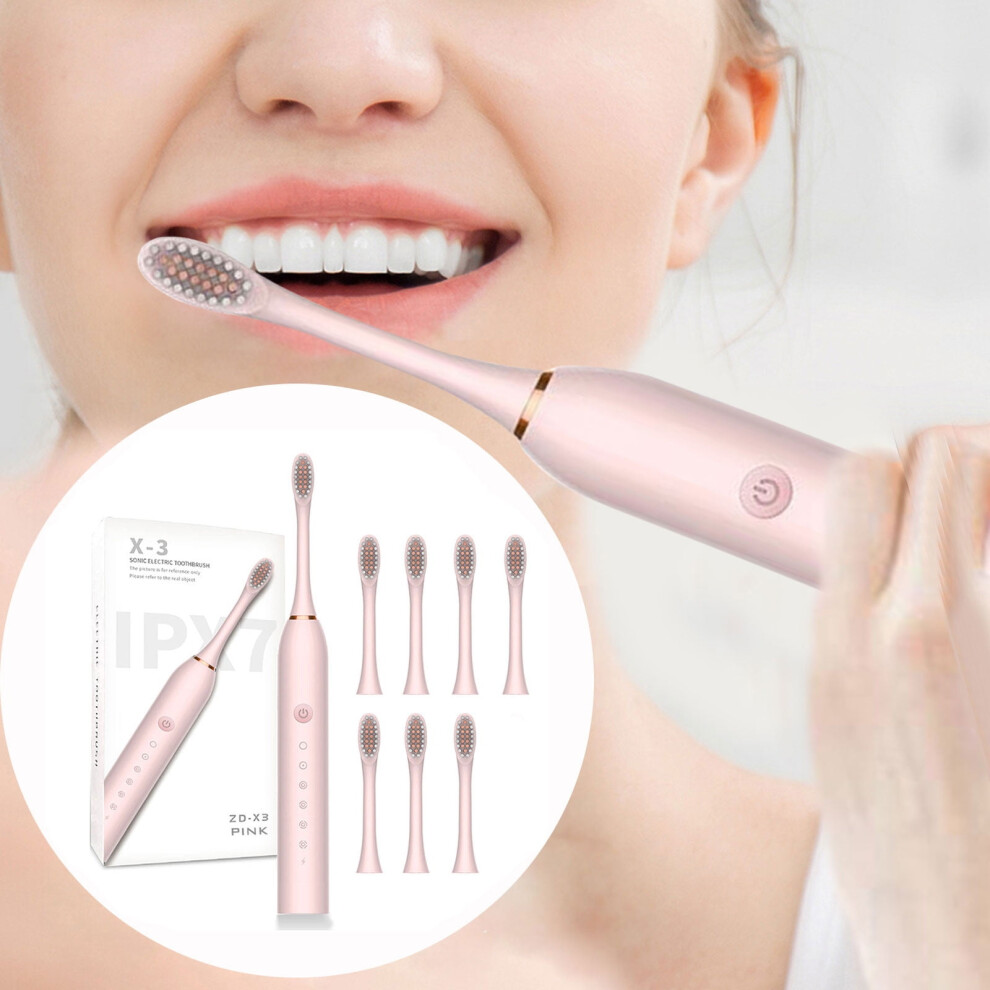 c Electric Toothbrush for Adults, Rechargeable with 8 Heads, Smart 6-Speed Timer, IPX7 Waterproof - Newly Upgraded