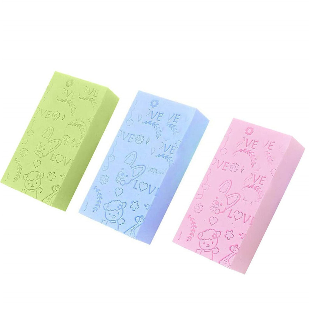 Bath Sponge Set with Gentle Skin Exfoliation for Shower, Soft PVA Dead Skin Remover, 3pcs Random Colors