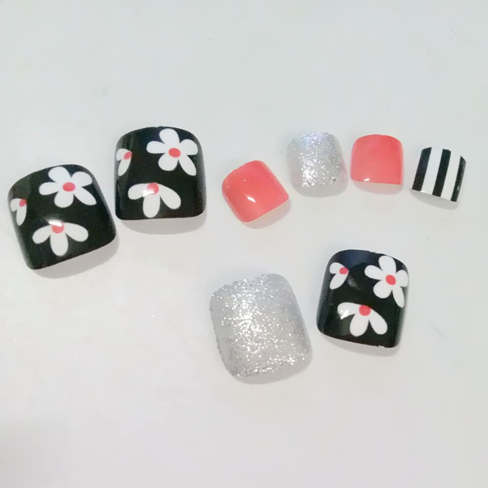 24PCS Acrylic Artificial Pointed Nail Tips Set for DIY Manicure and Professional Nail Art (T043)