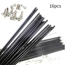 Windfall Bike Spoke, 16Pcs 251mm-269mm MTB Mountain Bicycle Bike Wheel Steel Spokes Parts with Caps