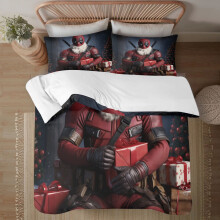 Karácsonyi Deadpool 3 darabos paplanhuzat szett, teljes méretű, puha mikroszálas ágynemű tinédzsereknek, férfiaknak, nőknek, gyerekeknek - 1