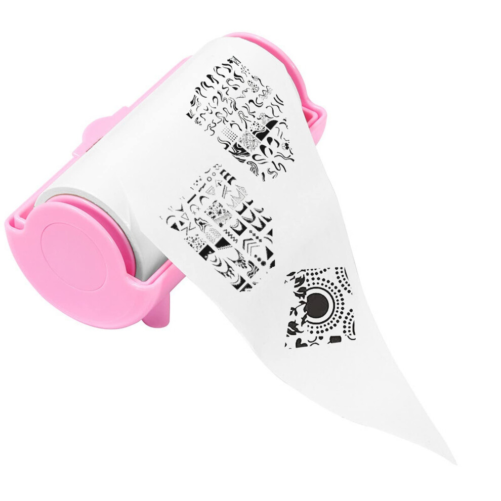 Nail Stamper Cleaner with Sticky Gel Roller and Dust Cover, Reusable Residue Nail Stamping Kit