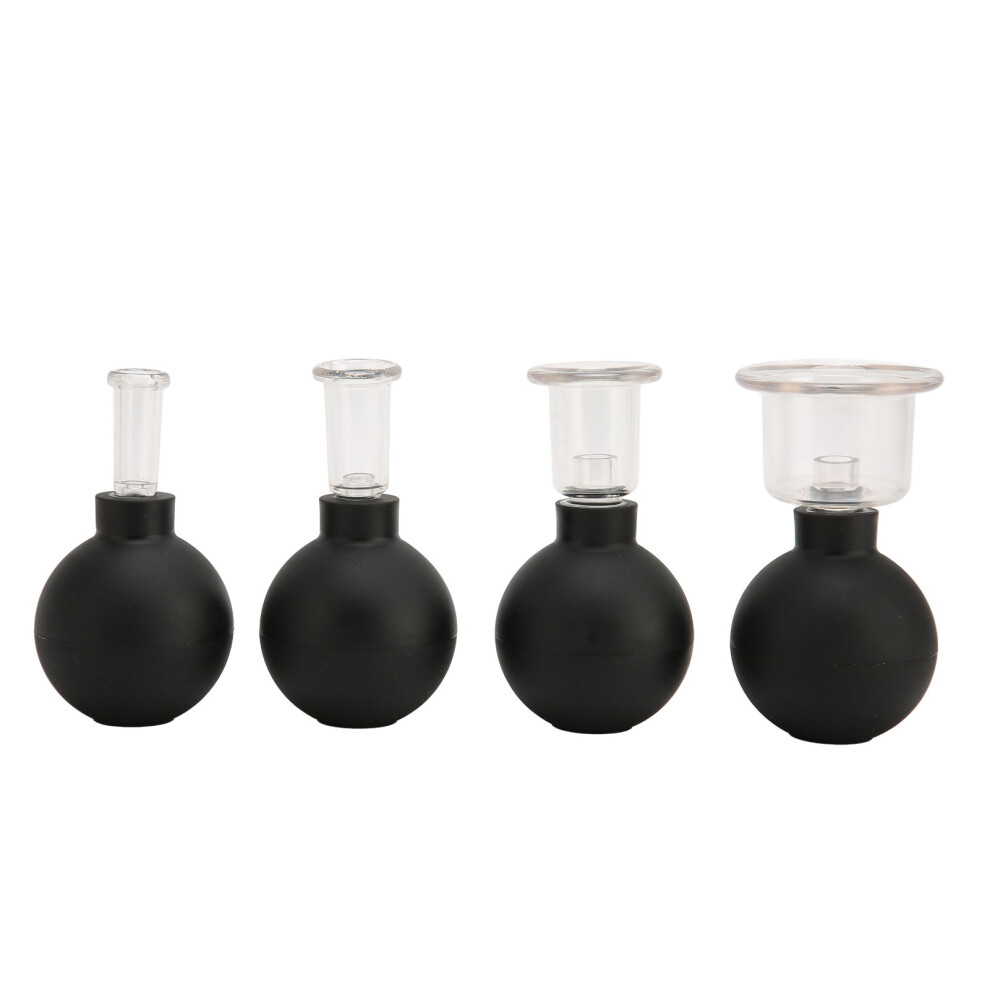 Silicone Cupping Massage Set With Glass Body, Vacuum Suction Facial And Body Cups For Collagen Stimulation And Anti Cellulite Treatment