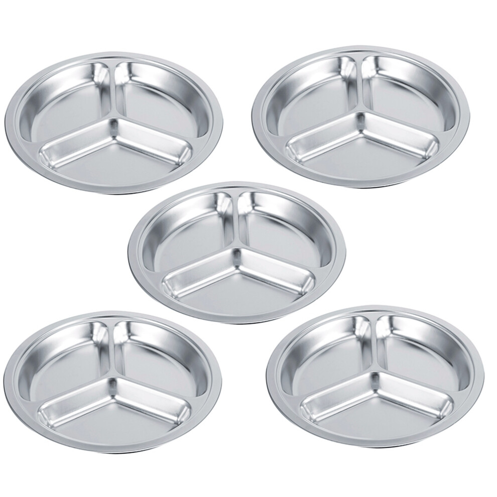 Stackable Dinner Plate, Thicken 304 Stainless Steel Ensuring Durability And Rust Resistance, Partition Design Facilitating Portion Control And-image-OPC-PR88V9R-NEW