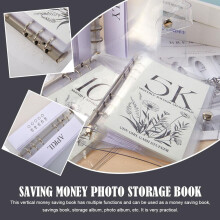 GHYJPAJK Envelope Savings Challenge Binder, Clear