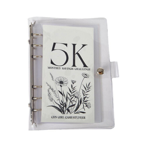 GHYJPAJK Envelope Savings Challenge Binder, Clear 1