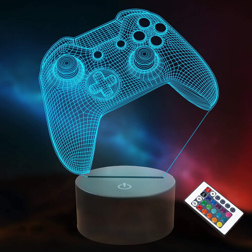 Νυχτερινό φως 3D Gamepad, λάμπα Illusion για κονσόλα παιχνιδιών με τηλεχειριστήριο + αφή, 16