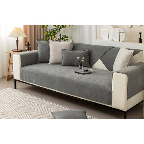 100Fens Fischgrät-Chenille-Möbelschutzbezug für Sofas 2