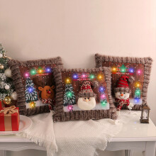 Fronha de Natal SUSUchens com design requintado, macia e iluminada, perfeita para decoração festiva da casa.