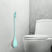 Silikon-Toilettenbürste ohne Ecken und Kanten, Haushalts-Toilettenbürste, Toilettenreinigungs-Set mit langem Griff