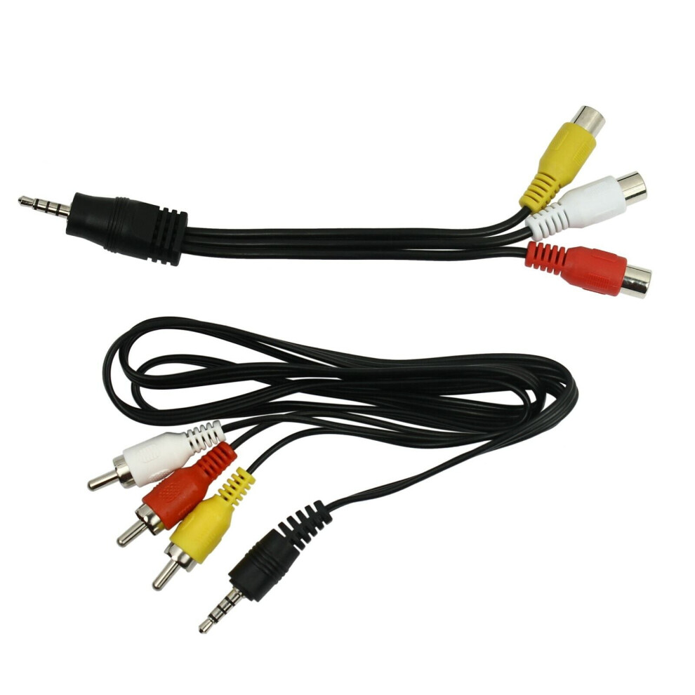 3 Ft Rca To 3.5Mm Jack Composite A/V Cable And 3.5Mm To Rca Audio Video Adapter 9164030913165