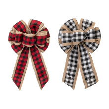 Nœuds de Noël en toile de jute faits main, ornement décoratif naturel pour sapin, fournitures pour fêtes et festivals, lot de 2