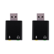 2X 7.1-Channel Aluminum Alloy USB Sound Card Computer External Sound Card USB7.1 Sound Card Analog Sound Card