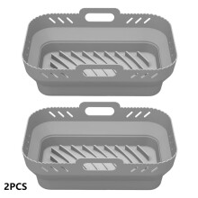 2 Stück Silikon-Heißluftfritteusen-Einlagen für Ninja Dual Air Fryer Zubehör Wiederverwendbare Silikon-Topf-Grillpfanne Backzubehör A1