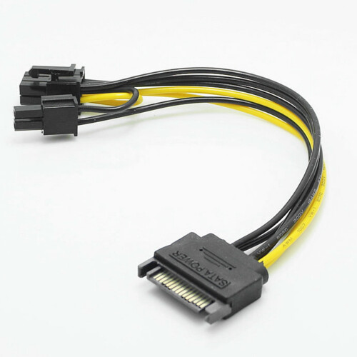 Καλώδιο τροφοδοσίας PCI-E 15 ακίδων αρσενικό σε 8 ακίδες (6+2) Καλώδιο SATA Καλώδιο 15 1
