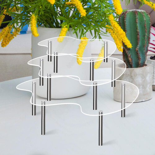 Βάση Quinlirra Acrylic Cupcake, Διαφανής Βάση Πύργου Επιδορπίου με Βάση, Συμβατή με Γάμο & 2