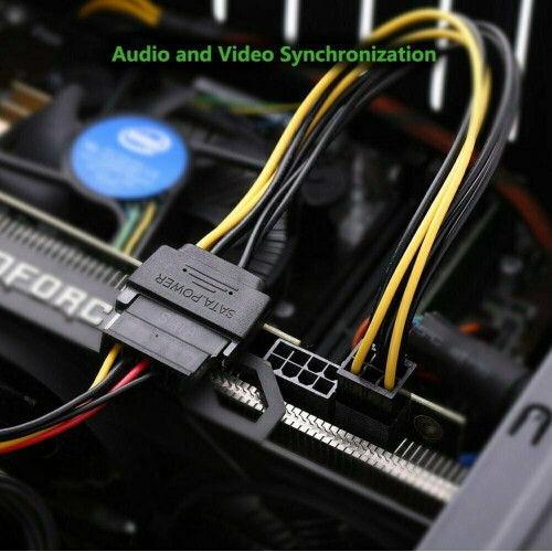Καλώδιο προσαρμογέα PCIe PCI-e PCI Express 15 ακίδων σε καλώδιο τροφοδοσίας SATA 6 ακίδων για 1