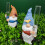 Βροχόμετρα, άγαλμα κήπου Gnome με 2 γυάλινους σωλήνες, χειροποίητος βαμμένος 5