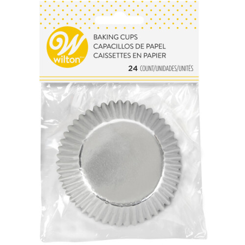 Ασημένια καλύμματα για cupcakes Wilton από αλουμινόχαρτο, 24 τεμάχια, 1 συσκευασία του 1