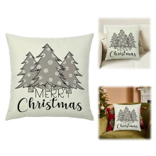 Opruiming! Set van 2 Artoid Mode Kerstkussenhoezen met bomen en sneeuwvlokken, 45x45 cm, passend bij de Merry Christmas kerstdecoratie.