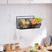 Boîte de rangement pour gingembre et ail, étagère murale de cuisine, panier suspendu amovible, compatible avec un cadre à épices, décoration