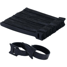 Abraçadeiras de velcro, 100 unidades, tiras ajustáveis e reutilizáveis para organização de cabos, compatíveis com PC, TV, cabos de dados e
