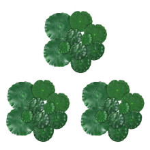 45 Pieces 5 Kinds Artificial Floating Foam Lotus Leaves Pads Fake Foliage Pond Decor for Pool Aquarium Decoration